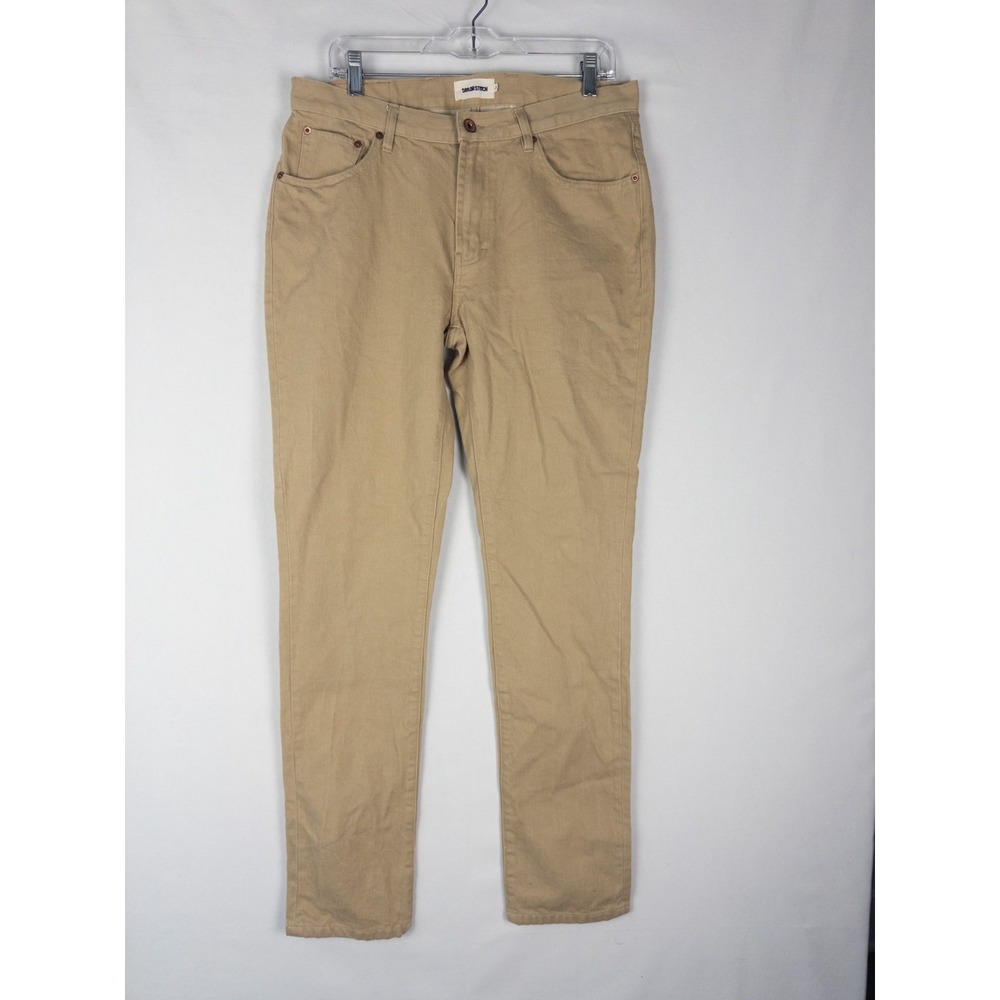 Taylor Stich Jeans Mens 33 Beige Slim Denim Canvas Pockets High Rise Light‎ Wash